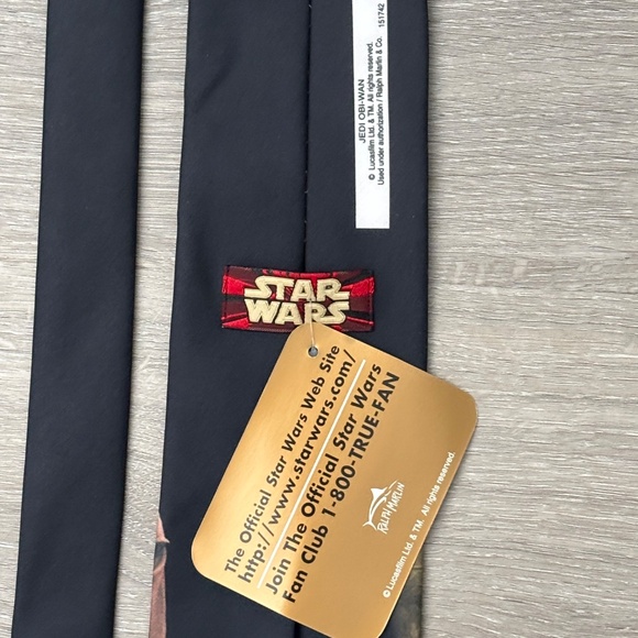 VINTAGE Star Wars Mens Neck Tie  Black Obi Wan Kenobi Ralph Marlin Phantom NWT - Picture 5 of 10